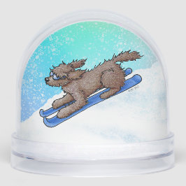 Chocolate Goldendoodle DoodleMoji  Schneekugeln