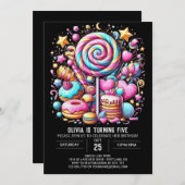 Chocolate Happy Candyland Digital Geburtstag Einladung (Vorne/Hinten)