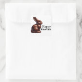 Chocolate Happy Oaster Bunny Rabbit Quadratischer Aufkleber (Tasche)