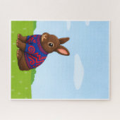 Chocolate-Hase in gemustertem Pullover Puzzle (Horizontal)