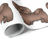 Chocolate Havanese Niedlich Cartoon Dog Muster Geschenkpapier (Rolleneckpunkt)
