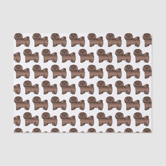 Chocolate Havanese Niedlich Cartoon Dog Muster Seidenpapier (Vorderseite)