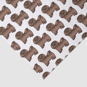 Chocolate Havanese Niedlich Cartoon Dog Muster Seidenpapier (Ausschnitt)