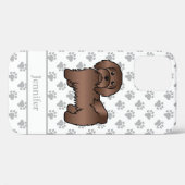 Chocolate Havanese Niedlich Cartoon Dog & Name Case-Mate iPhone Hülle (Rückseite (Horizontal))