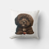 Chocolate Havanese Puppy Liebe Design by HavaHug Kissen (Vorderseite)