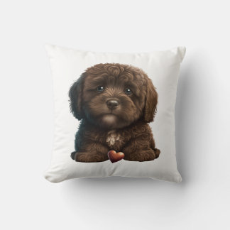 Chocolate Havanese Puppy Liebe Design by HavaHug Kissen