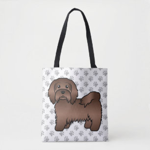 Chocolate Havanese Süßer Cartoon-Hund & Pfoten Tasche