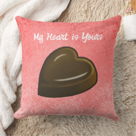 Chocolate Heart Valentines Day Kissen