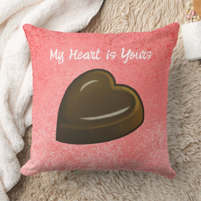Chocolate Heart Valentines Day Kissen (Decke)