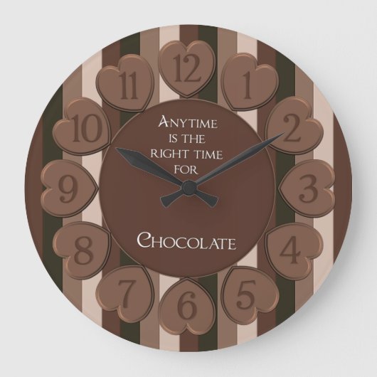Chocolate Hearts Round Wall Clock Große Wanduhr (Vorderseite)