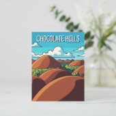 Chocolate Hills Bohol Philippines Travel Postkarte (Stehend Vorderseite)