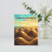 Chocolate Hills Philippinen Postkarte (Stehend Vorderseite)