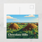 Chocolate Hills Philippinen Postkarte (Vorne/Hinten)