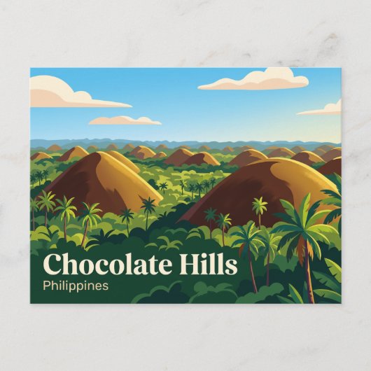 Chocolate Hills Philippinen Postkarte (Vorderseite)