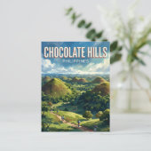 Chocolate Hills Philippinen Postkarte (Stehend Vorderseite)