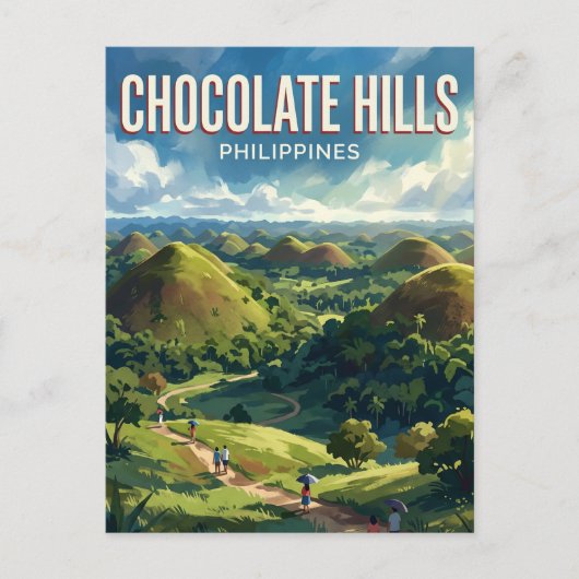 Chocolate Hills Philippinen Postkarte (Vorderseite)