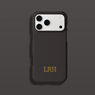 Chocolate Honey Minimalist Initial Monogramm iPhone 15 Pro Hülle