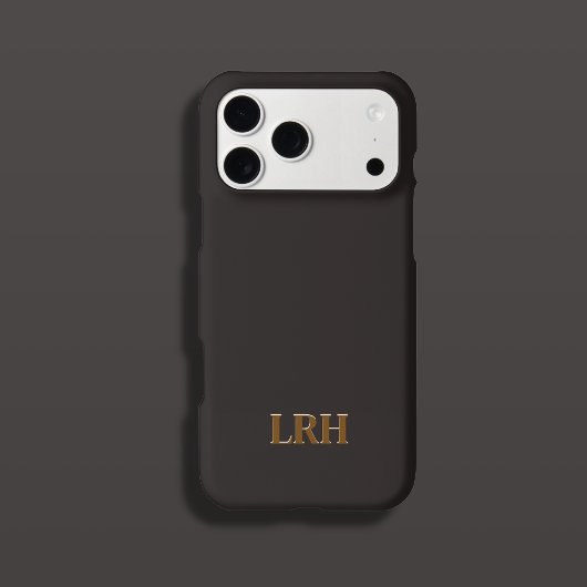 Chocolate Honey Minimalist Initial Monogramm  iPhone Hülle