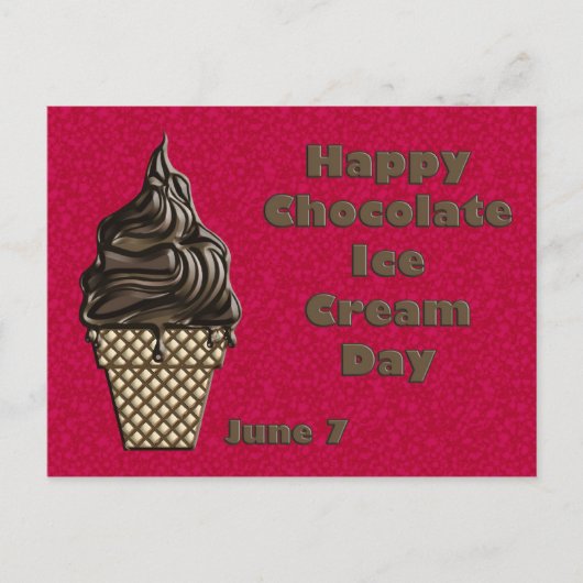 Chocolate Ice Cream Day June 7 Postkarte (Vorderseite)