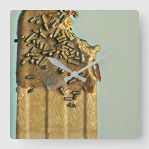 Chocolate ice cream popsicle quadratische wanduhr