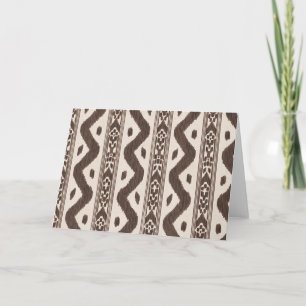 Chocolate Ikat auf Creme, innen leer Karte