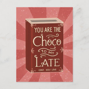 Chocolate-Illustration Vintage-Postkarte Postkarte