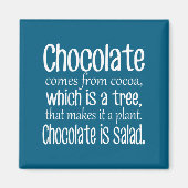 Chocolate Is Salad Funny Diet Quote  Magnet (Vorne)