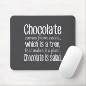 Chocolate Is Salad Funny Diet Quote Mousepad (Mit Mouse)