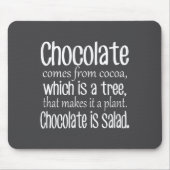 Chocolate Is Salad Funny Diet Quote Mousepad (Vorne)
