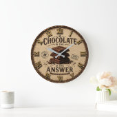 Chocolate Is the Answer Kitchen Decor for Bakers Große Wanduhr (Zuhause)