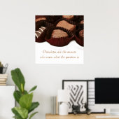 Chocolate is the answer sentiment and image poster (Heimbüro)