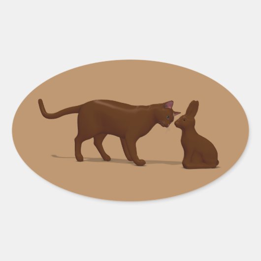 Chocolate-Katze Ovaler Aufkleber (Vorderseite)