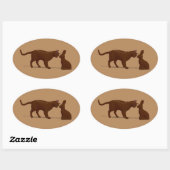 Chocolate-Katze Ovaler Aufkleber (Blatt)