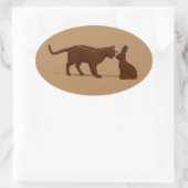 Chocolate-Katze Ovaler Aufkleber (Tasche)