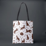 Chocolate-Katzen Tasche<br><div class="desc">Diese charmante Tasche zeigt ein fesselndes Schokoladenbraun-Katzen-Silhouettenmuster. Das Design ist sowohl elegant als auch ansprechend und macht es zu einem perfekten Accessoire für Katzenliebhaber und diejenigen, die dezente, stilvolle Designs schätzen. Es ist eine praktische und modische Art, Ihre Essentials zu transportieren und gleichzeitig Ihre Liebe zu unseren Katzenfreunden zu zeigen....</div>