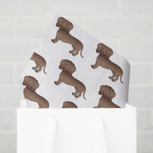 Chocolate Kurzhaar-Dachshund-Cartoon-Hund-Muster Seidenpapier