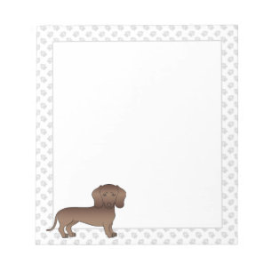 Chocolate Kurzhaar-Dachshund-Cartoon-Hund & Pfoten Notizblock
