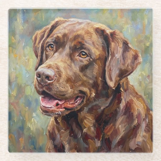 Chocolate Lab Art Coasters Glasuntersetzer (Vorderseite)