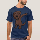 Chocolate Lab Dabbing Funny Dog Dab T-Shirt (Vorderseite)