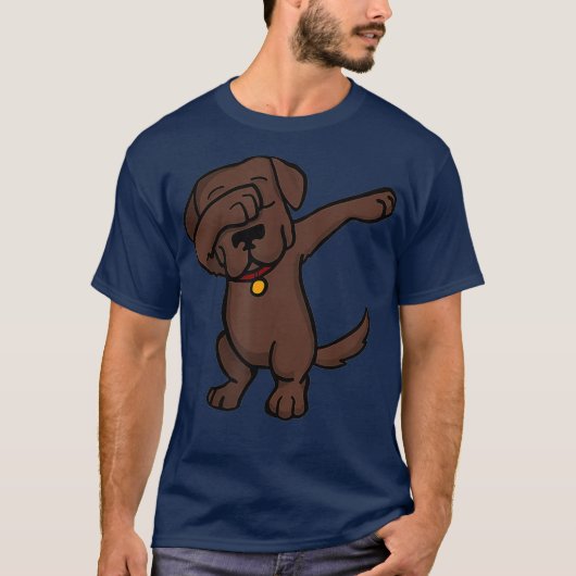 Chocolate Lab Dabbing Funny Dog Dab T-Shirt (Vorderseite)