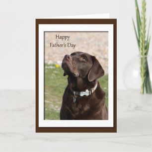 Chocolate Lab Dog Blank Father's Day Card Karte