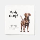 Chocolate Lab Hund Hochzeit Serviette (Vorderseite)