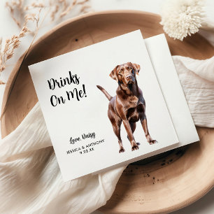 Chocolate Lab Hund Hochzeit Serviette