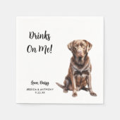 Chocolate Lab Hund Hochzeit Serviette (Vorderseite)