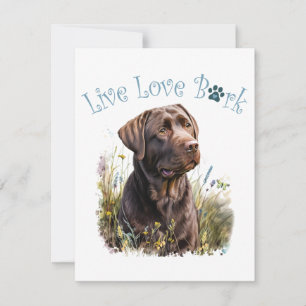 Chocolate-Lab-Hund-Mama Floral Mitteilungskarte