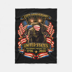 Chocolate Lab Hund USA Unabhängigkeit 1776 2026 Fleecedecke