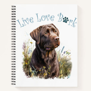 Chocolate Lab Hundefreundin Floral Notizblock