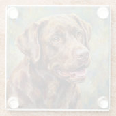 Chocolate Lab Kunstuntersetzer Glasuntersetzer (Rückseite)