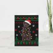 Chocolate Lab Labrador Christmas Lights Dog Ugly S Karte (Vorderseite)