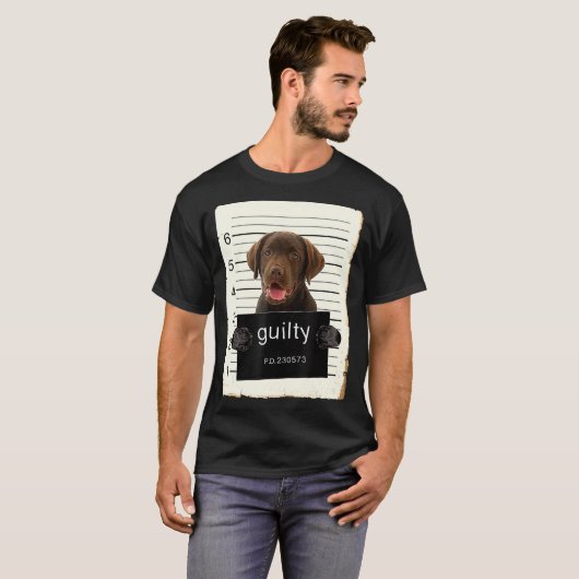 Chocolate lab Labrador Dog Mug Shot Bad Dog With T-Shirt (Vorne ganz)